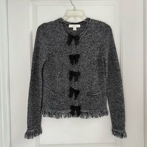 Lilly Pulitzer Black and Gray Cardigan Kelso Bow